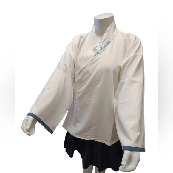 Kimono Ivory Long Sleeve Shirt Size XL - Picture 3 of 12